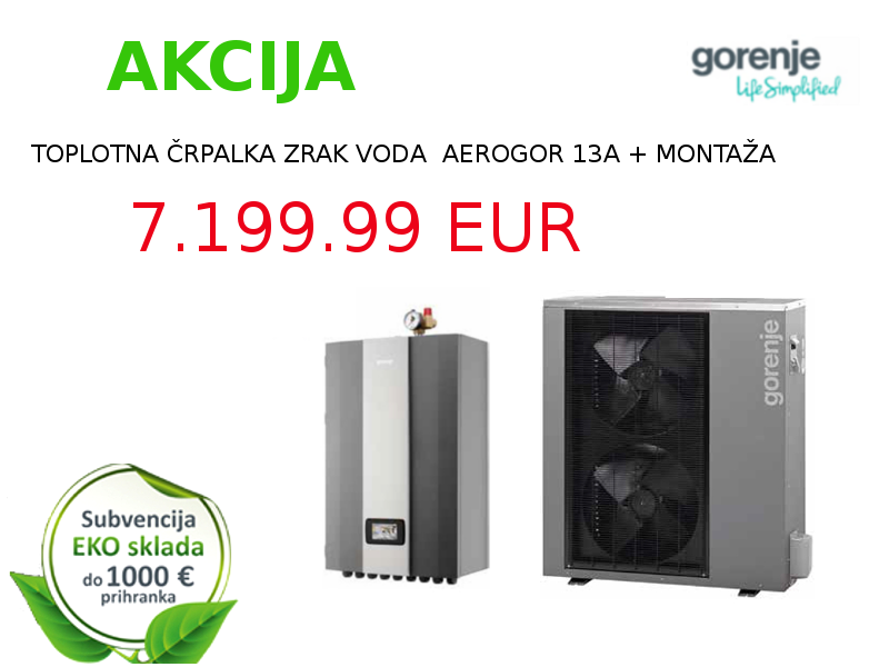 Toplotna črpalka zrak/voda GORENJE AEROGOR ECO INVERTER 13A