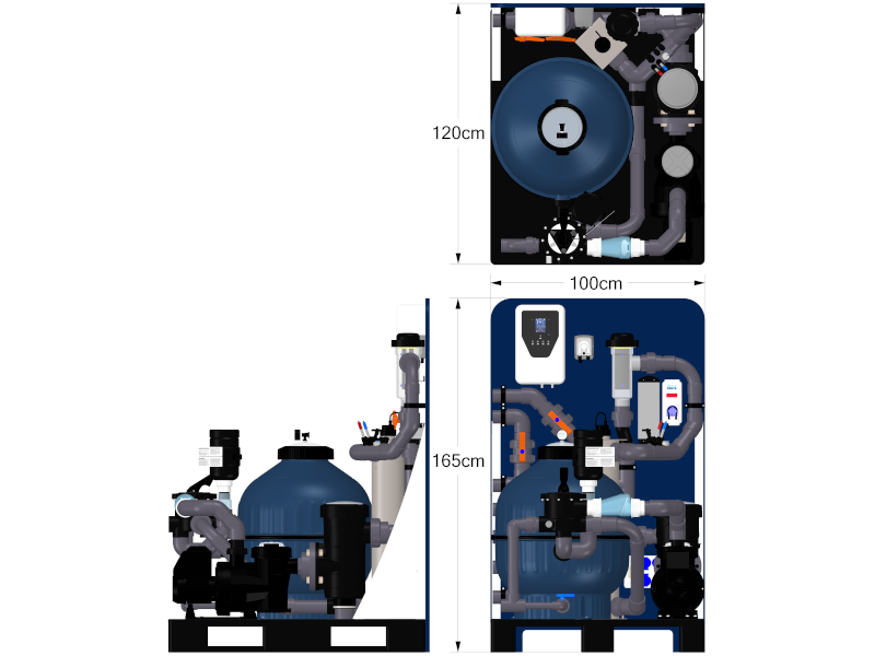 AquaForte kompleten Plug & Swim filtrirni sistem na paleti Biopool Tip 5